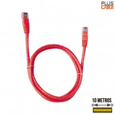 Cabo de Rede Cat6 10m PC-ETH6U100RD Plus Cable - Vermelho